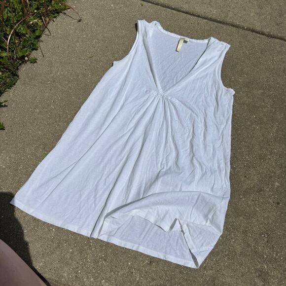 J. Jill White Pima Cotton V-neck Tank Top Sm - Picture 2 of 3